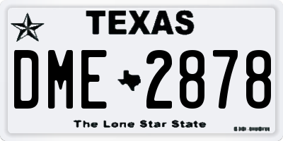 TX license plate DME2878