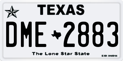 TX license plate DME2883