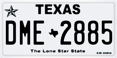 TX license plate DME2885
