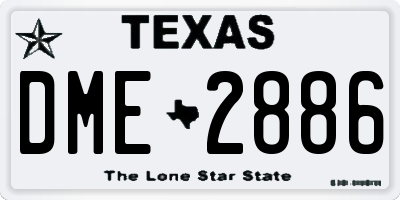 TX license plate DME2886