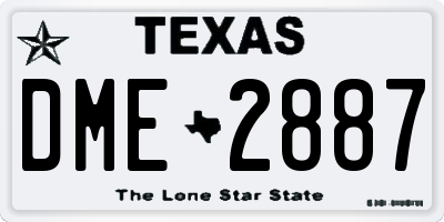 TX license plate DME2887