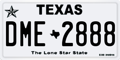 TX license plate DME2888