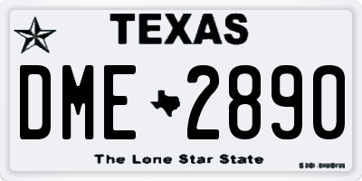 TX license plate DME2890