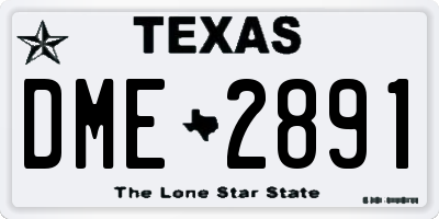 TX license plate DME2891
