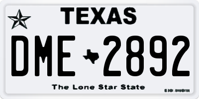TX license plate DME2892
