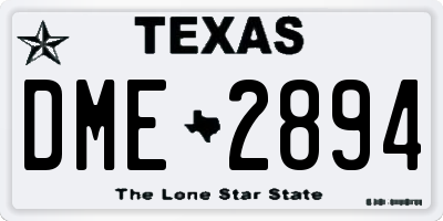 TX license plate DME2894