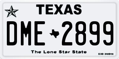TX license plate DME2899