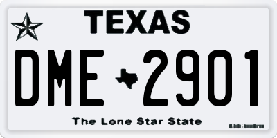 TX license plate DME2901