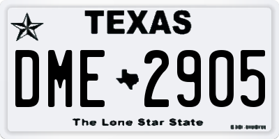 TX license plate DME2905