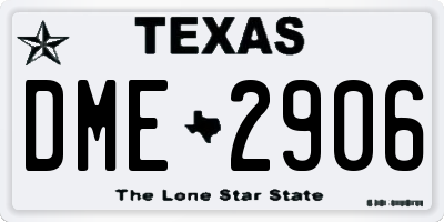 TX license plate DME2906