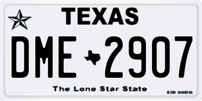 TX license plate DME2907