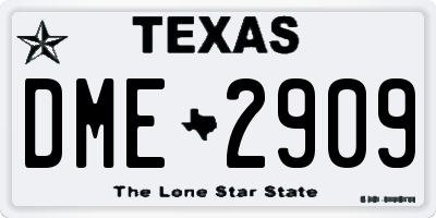 TX license plate DME2909