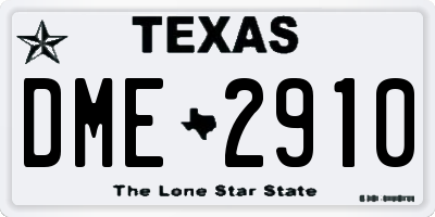 TX license plate DME2910