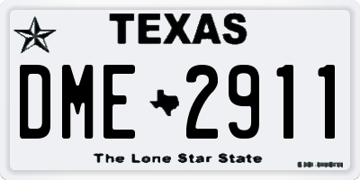 TX license plate DME2911