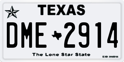 TX license plate DME2914
