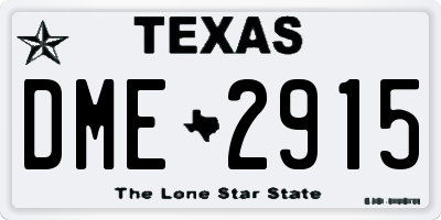 TX license plate DME2915