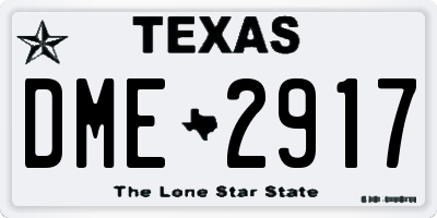 TX license plate DME2917