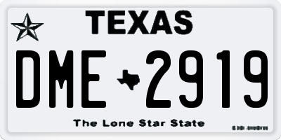 TX license plate DME2919