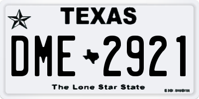 TX license plate DME2921