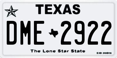 TX license plate DME2922