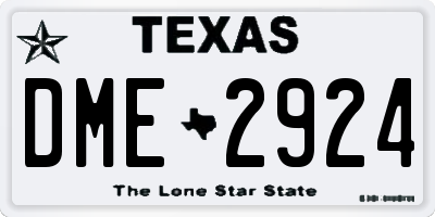 TX license plate DME2924