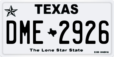 TX license plate DME2926