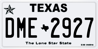 TX license plate DME2927
