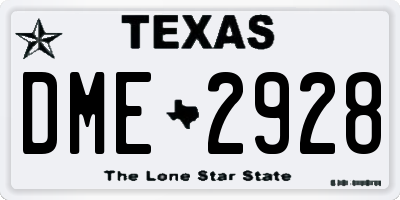 TX license plate DME2928
