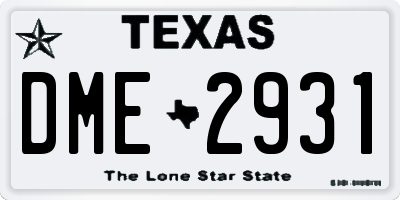 TX license plate DME2931
