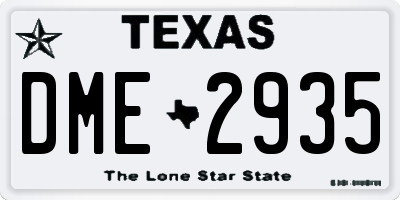 TX license plate DME2935