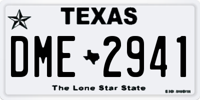 TX license plate DME2941