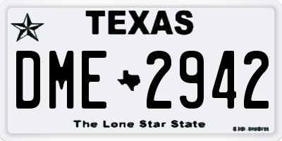 TX license plate DME2942