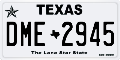 TX license plate DME2945