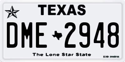 TX license plate DME2948