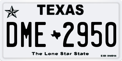 TX license plate DME2950