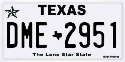 TX license plate DME2951