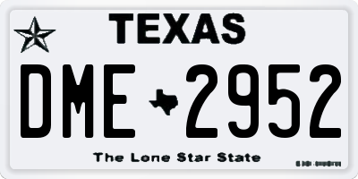 TX license plate DME2952