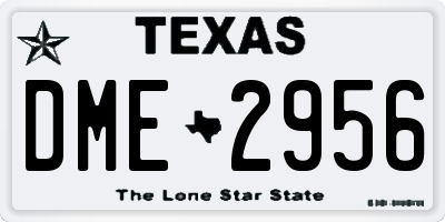 TX license plate DME2956