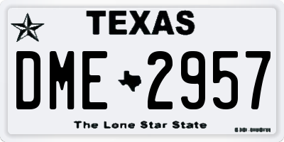 TX license plate DME2957