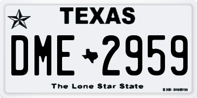 TX license plate DME2959