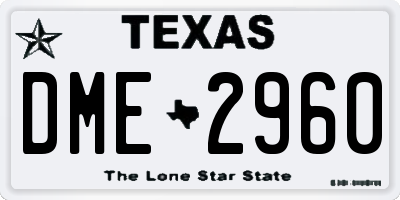 TX license plate DME2960