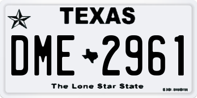 TX license plate DME2961