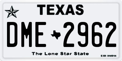 TX license plate DME2962