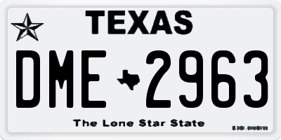 TX license plate DME2963