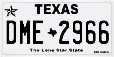 TX license plate DME2966