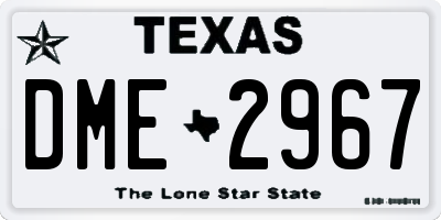 TX license plate DME2967