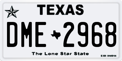 TX license plate DME2968