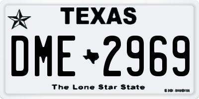 TX license plate DME2969