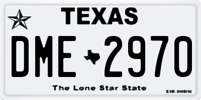TX license plate DME2970