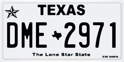 TX license plate DME2971